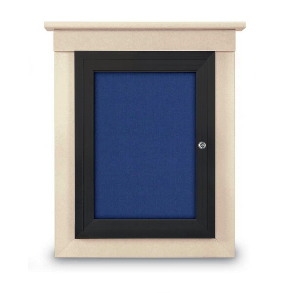 42"x32" 2-Door Enclosed Letterboard, Burgundy/Lt Oak